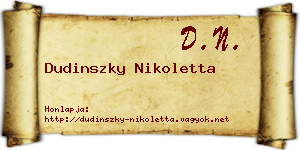 Dudinszky Nikoletta névjegykártya
