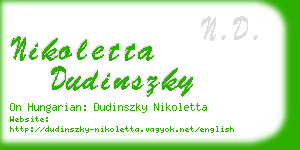 nikoletta dudinszky business card
